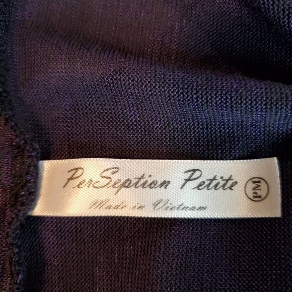 PerSeption Petite SZ MP Purple Open-front Relaxed Draped Asymmetrical Cardigan - Picture 5 of 7